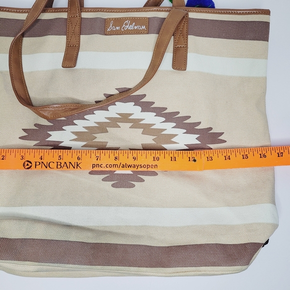 Sam Edelman Tote Bag Thea Sequin Beaded Fabric Large Boho Beach Bohemian Peasant - Picture 3 of 15